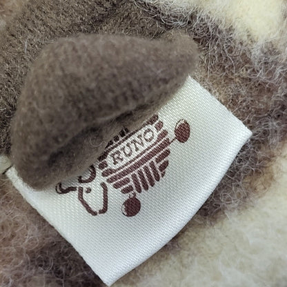 Runo Vintage 90's Beige & Brown Retro Wool Gilet Womens UK Size 20
