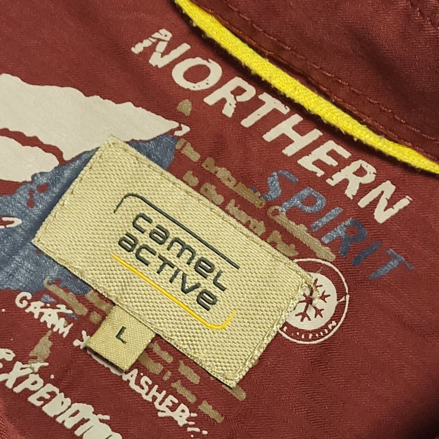 Camel Active Modern Shirt Red Long Sleeve Shirt Mens UK Size Large