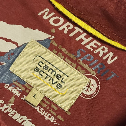 Camel Active Modern Shirt Red Long Sleeve Shirt Mens UK Size Large
