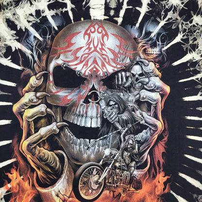 Caballo Vintage Multicoloured Skull 3D Glow In The Dark BNWT T-Shirt Men's XXL