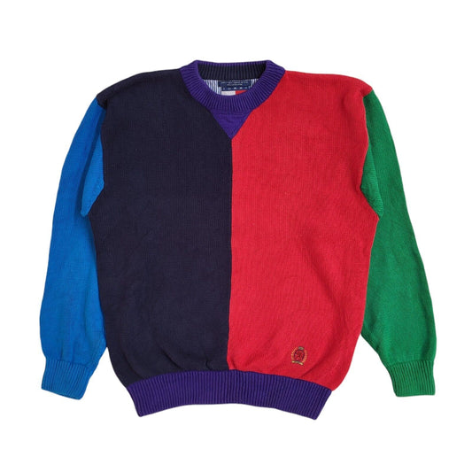 Tommy Hilfiger Vintage Y2k Blue & Red Jumper UK Men's Size Medium