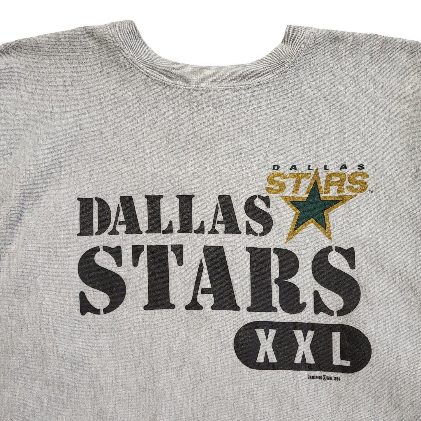 Champion Dallas Stars Reverse Weave Grey Vintage 90s Sweatshirt Uk Men's L