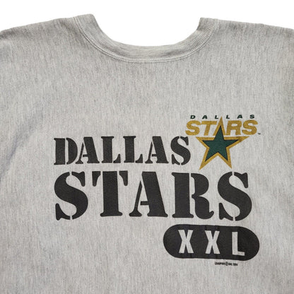 Champion Dallas Stars Reverse Weave Grey Vintage 90s Sweatshirt Uk Men's L