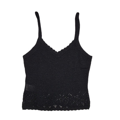 Next Vintage Y2K Black Sparkly Strap Top Womens UK Size 12