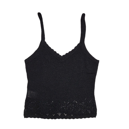 Next Vintage Y2K Black Sparkly Strap Top Womens UK Size 12