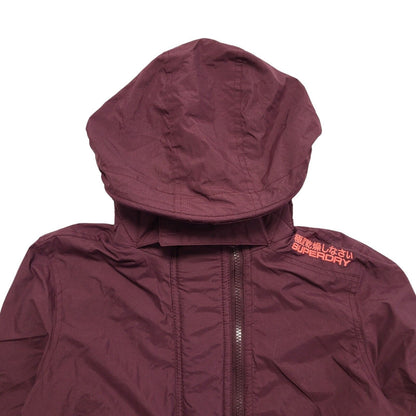 Superdry Wind Cheater Burgundy Hooded Jacket Uk Women's Size S