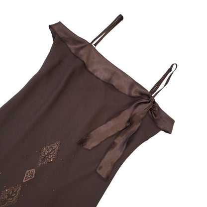 New Look Vintage 90s Brown Dress Uk Women's Size 14