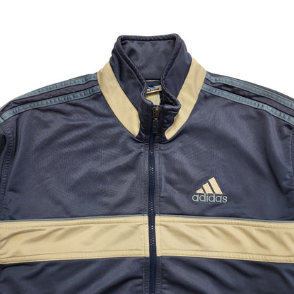 Adidas 90s Vintage Blue & White Track Jacket Uk Men's Size S