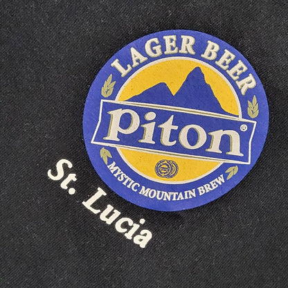 Piton Lager Beer St Lucia Black Vintage 90s T-Shirt Uk Men's Size Medium