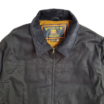 Rivers Vintage 80s Black Zipped Bomber Jacket Uk Men's Size XL