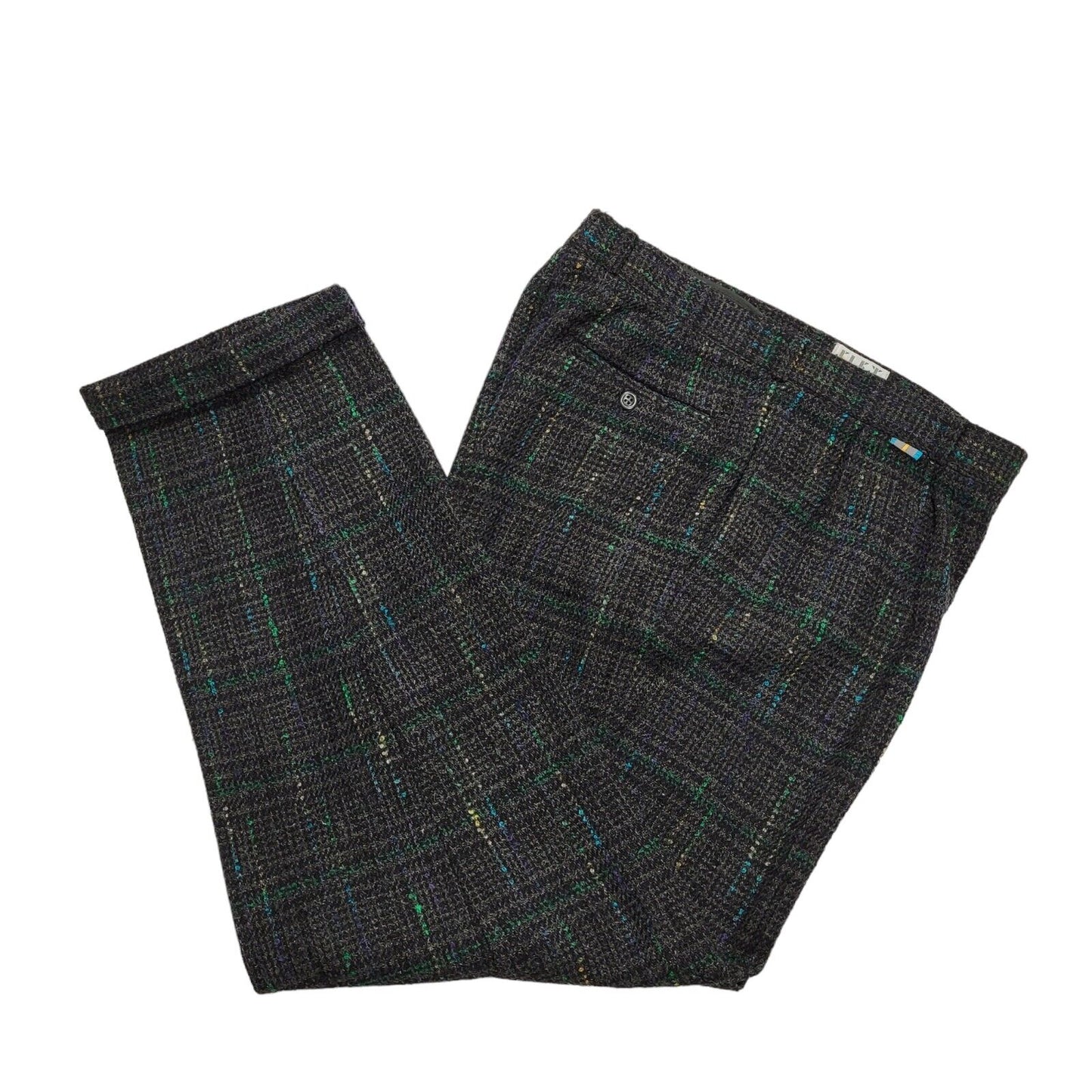 Flex Blue Plaid Wool Blend 2 Piece Suit & Trousers Uk Men's Size XL 46" W32 L32