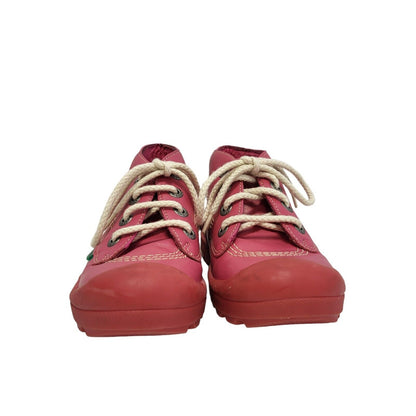 Kickers Pink Lace-Up Leather Ankle Boots / Shoes Uk Girls  Size  2