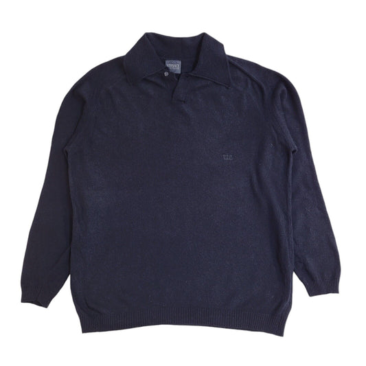 Versace Vintage 90's Navy Blue Wool Jumper UK Men's Size Small