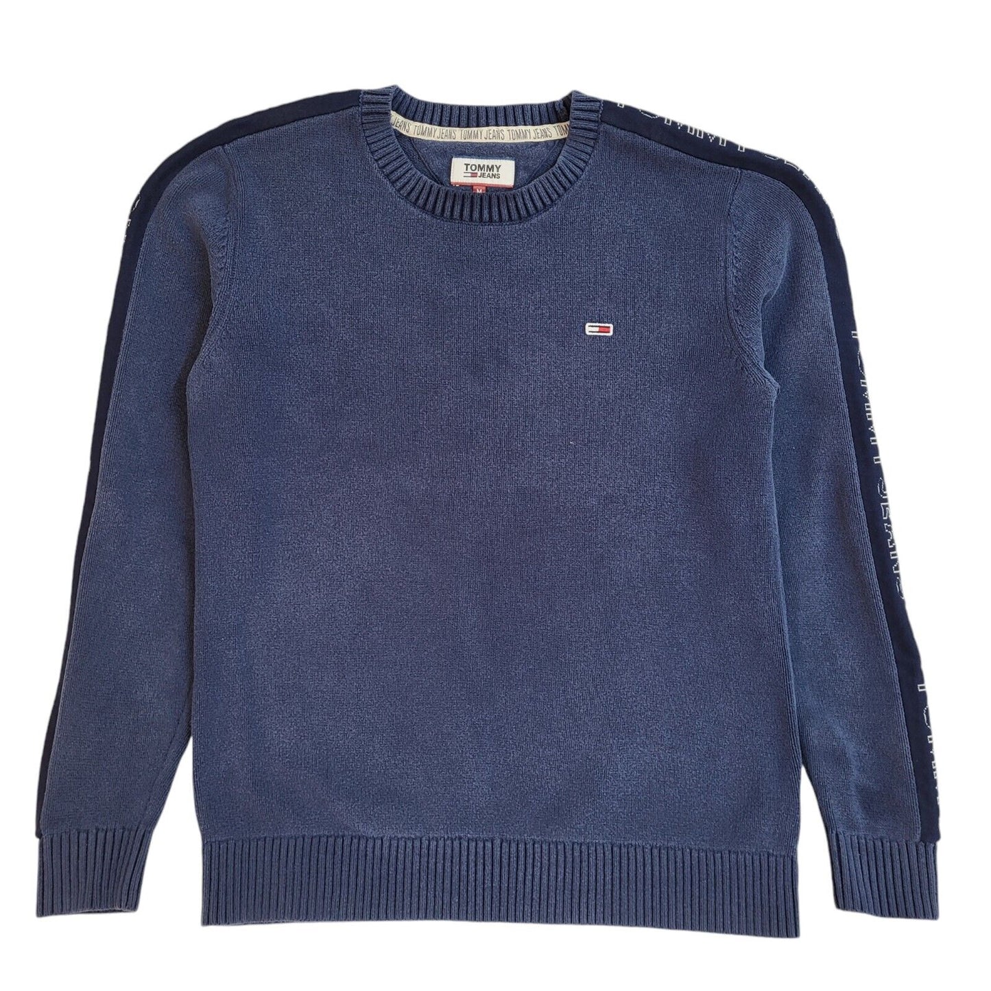 Tommy Hilfiger Navy Blue Y2k Crew Neck Jumper Uk Men's Size Medium