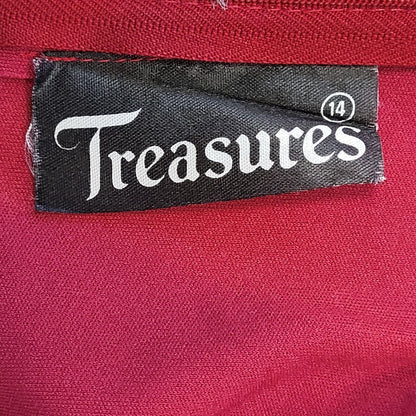 Treasures 70s Vintage Red Balloon Sleeve Party Dress Women's Size 14