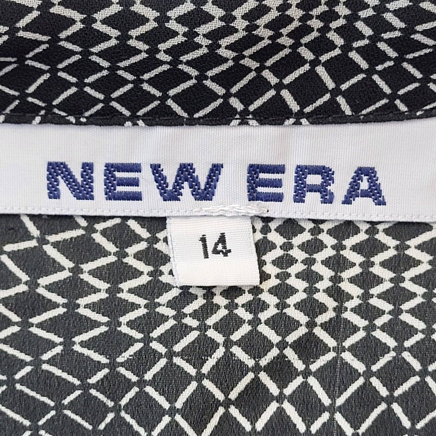 New Era 90s Vintage White & Black Long Sleeve Blouse Women's Size 14 Eu 42