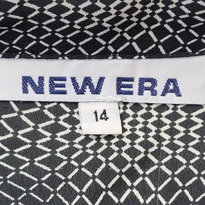 New Era 90s Vintage White & Black Long Sleeve Blouse Women's Size 14 Eu 42