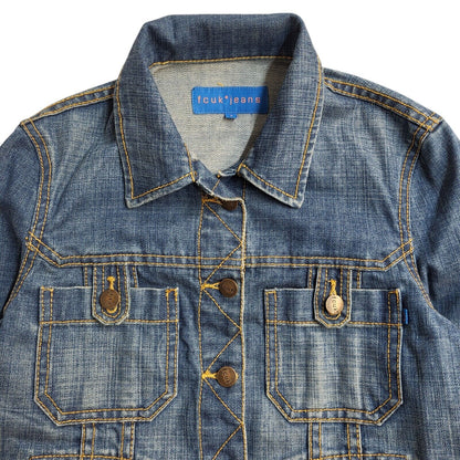 FCUK Jeans Vintage Mid Blue 90s Denim Jacket Uk Women's Size 8