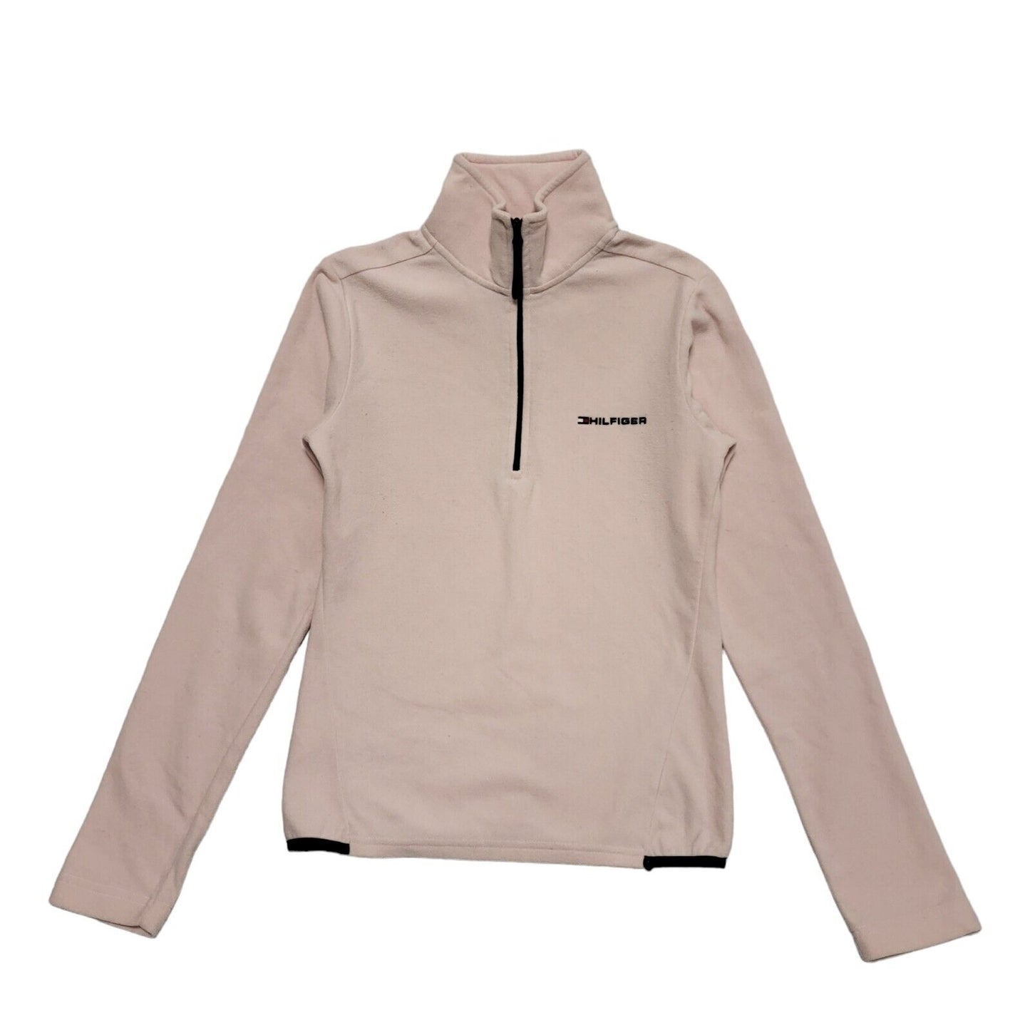 Tommy Hilfiger Vintage Y2K Pink 1/4 Zip Fleece Sweatshirt Womens UK S