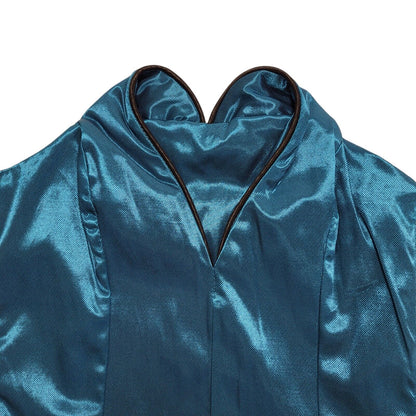 Goddiva Y2K Blue Heart Corset Party Top Womens Size 10