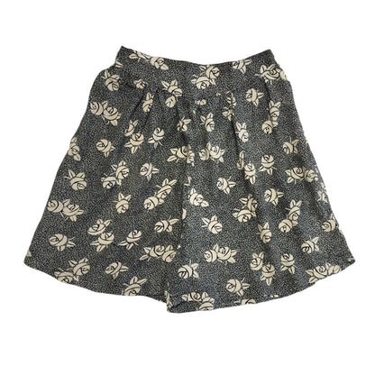 Vintage 90's Black & White Floral High Waist Shorts Womens UK 10 W28