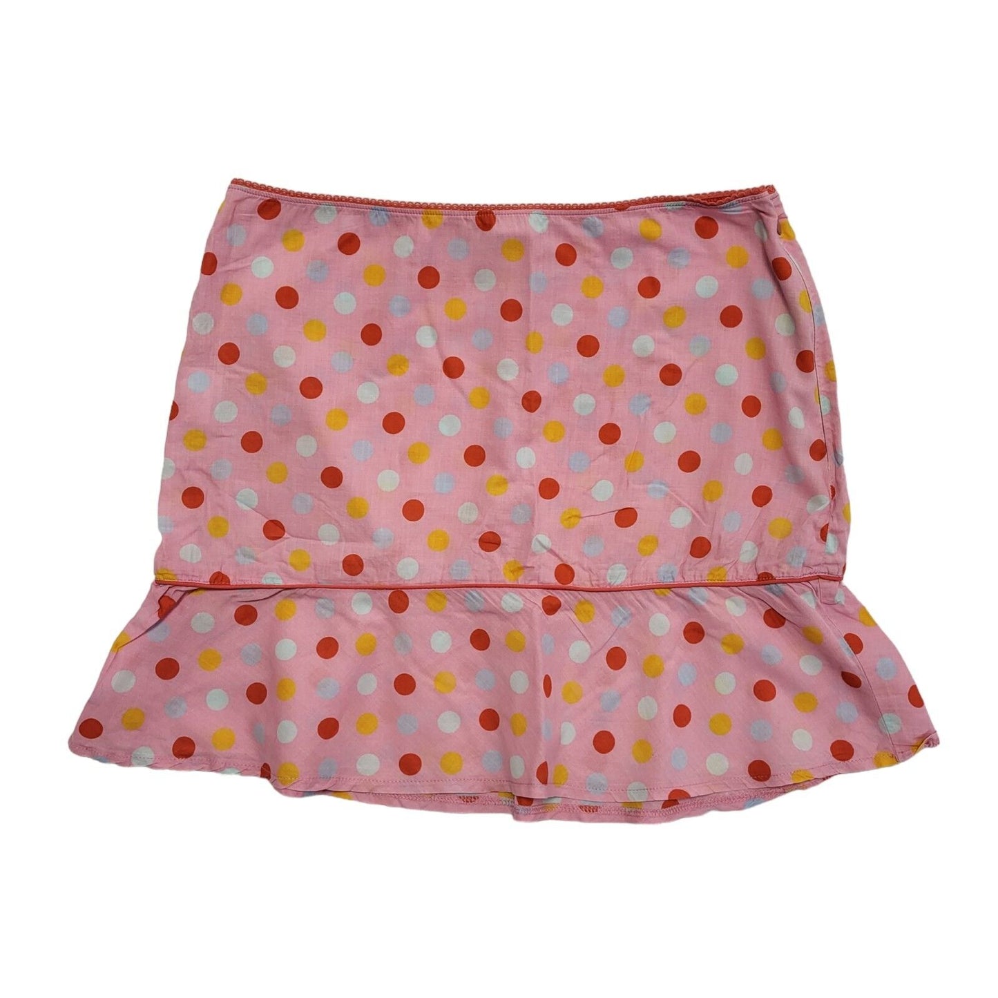 Kookai Vintage Y2K Pink Polka Dot Trumpet Skirt Zip Up Womens UK Size 10