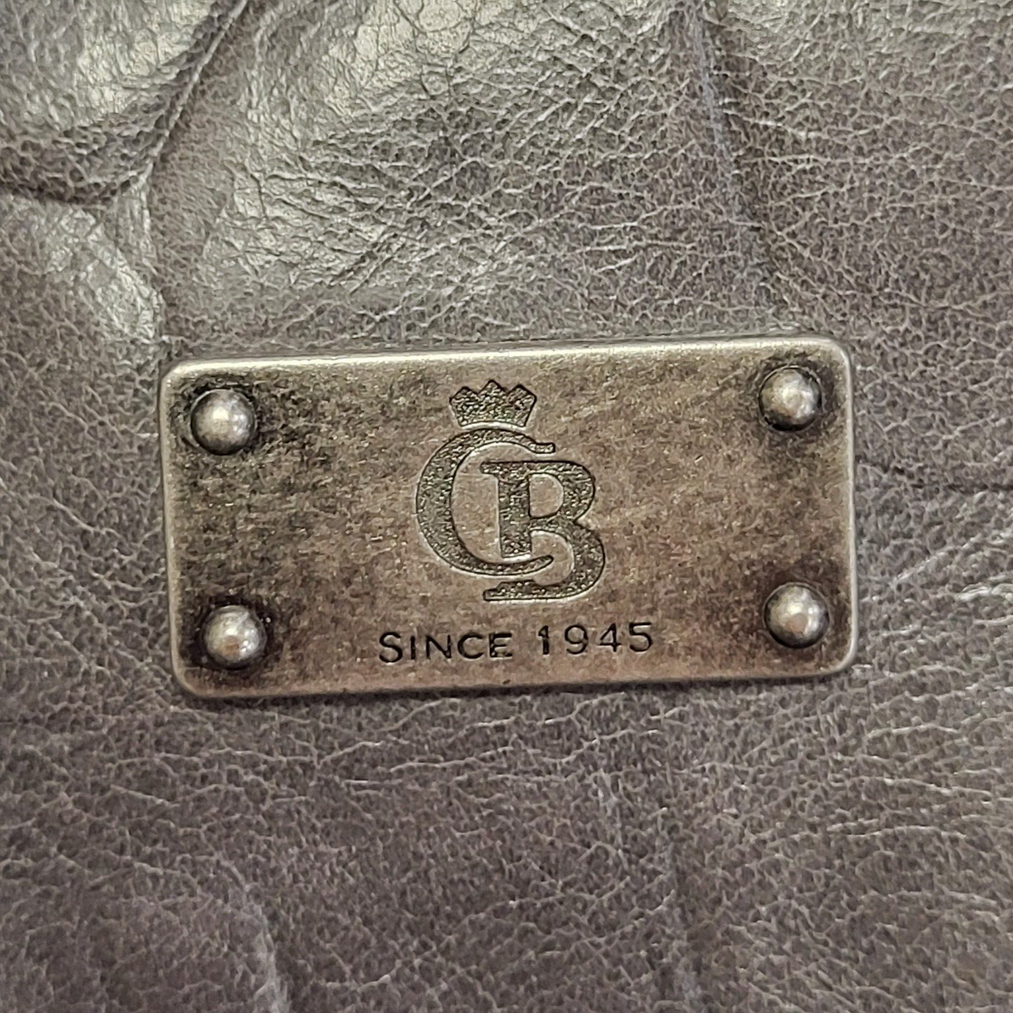 CB Grey Leather Hand Bag Uk Women's Size 10" x 7"