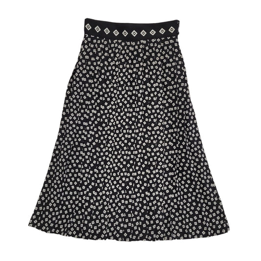 Casuals Vintage 90's Black & White Pleated A-Line Long Skirt Womens UK 14 W30