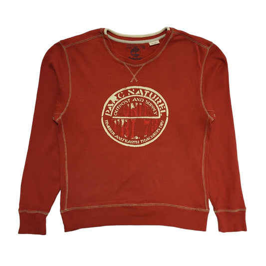 Timberland Red Y2k Parc Nature Crew Neck Sweatshirt Uk Men's Size Small