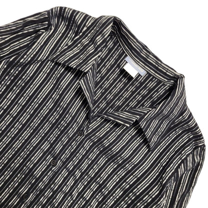 Santi RQ Vintage 80's Black & Silver Striped 3/4 Sleeve Shirt Womens UK 18