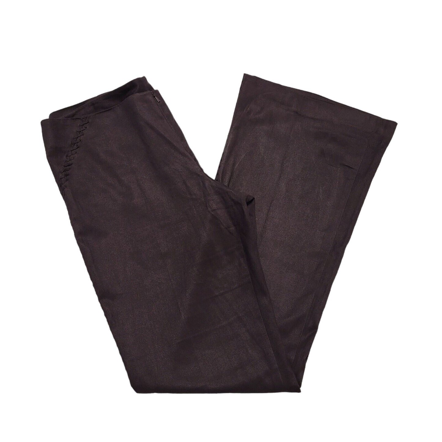 Next 90s Purple Bootcut Mid-Waisted Zip Up Trousers UK Women's 14 W34 L32