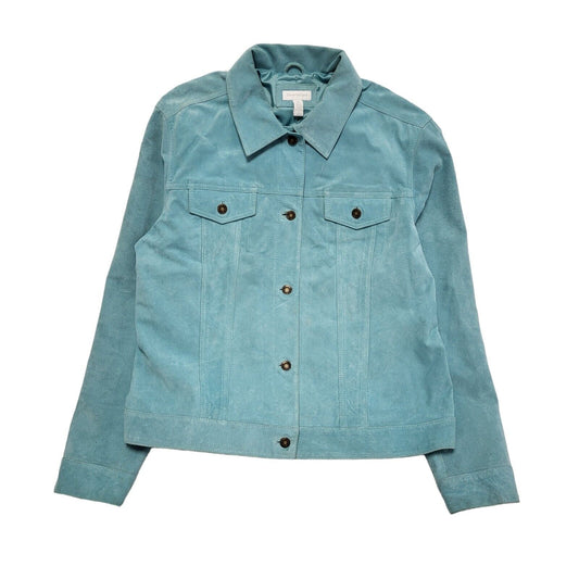 Charter Club Blue 90s Vintage Suede Leather Jacket Uk Women's Size XL
