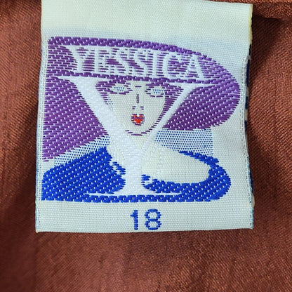 Yessica C&A 80s Vintage Brown Long Sleeve Blouse Women's Size 18 Eu 46