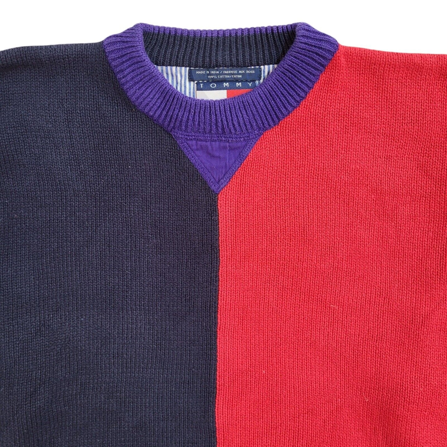 Tommy Hilfiger Vintage Y2k Blue & Red Jumper UK Men's Size Medium