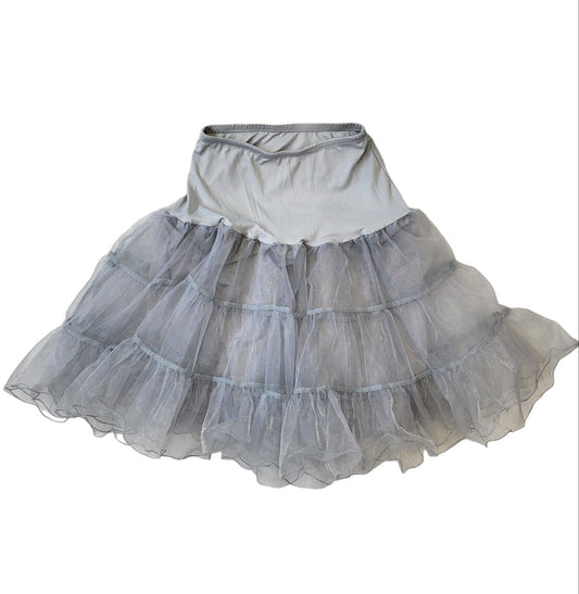 80s Vintage Grey Nylon Under Skirt Women's Size 14 W32