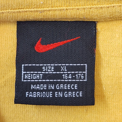 Nike Yellow Crew Neck T-Shirt 90s Vintage Boys Size XL