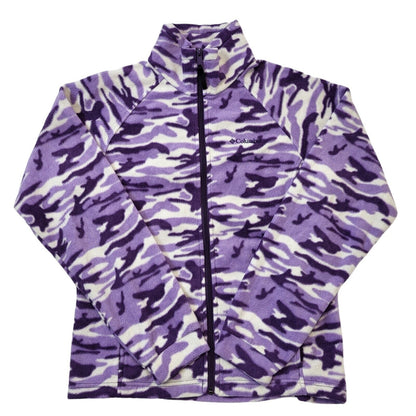 Columbia Purple Camo Zip Up Fleece Jacket Boy's/Girls Size XL