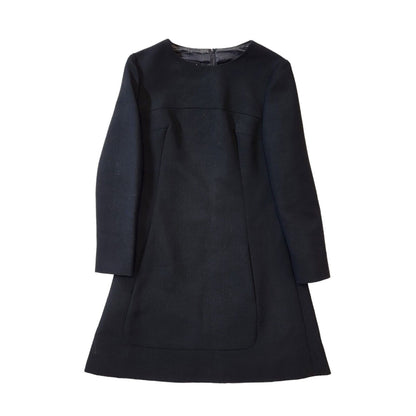 Louis Feraud  60's Vintage Black Long Sleeve Dress Womens Dress UK 12