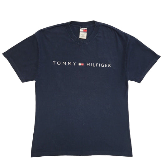 Tommy Hilfiger Navy Blue Vintage 90s T-Shirt Uk Men's Size XL