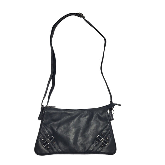 Taurus Black Leather Small Shoulder Bag Uk Women's Size  11.5" x 6.5"