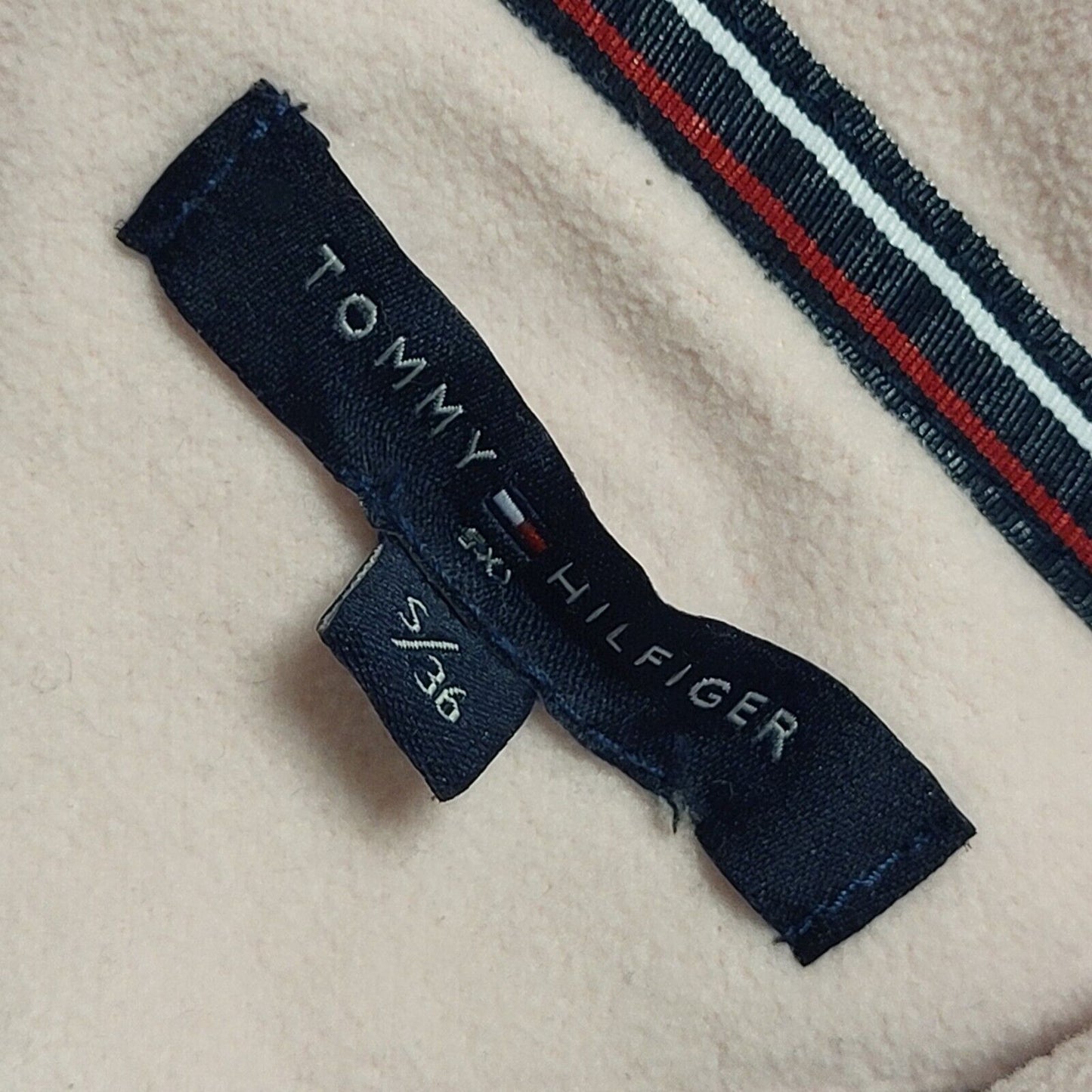 Tommy Hilfiger Vintage Y2K Pink 1/4 Zip Fleece Sweatshirt Womens UK S