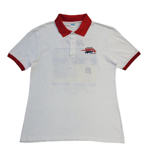 Riverbay 90s Vintage White England Barmy Army Short Sleeve Polo Shirt Men's M