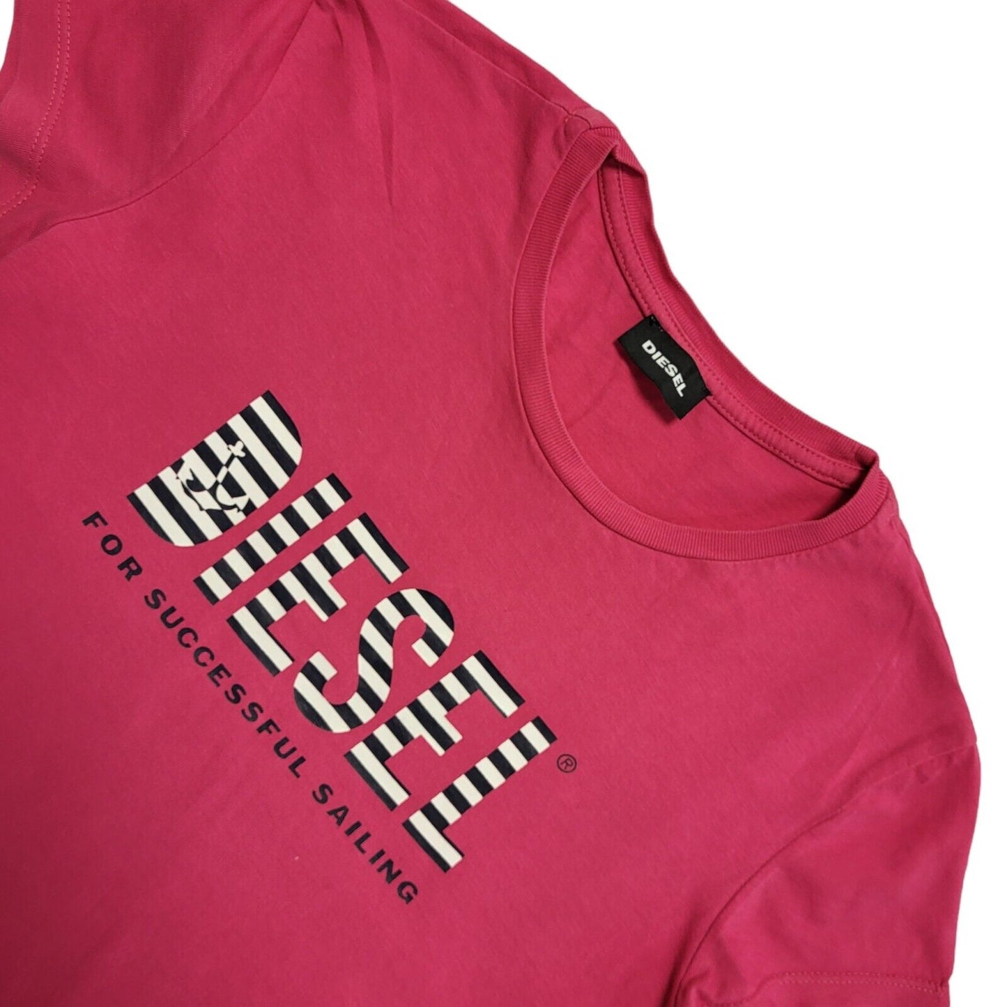 Diesel Pink Y2k Round Neck T Shirt Uk Women's Size Small