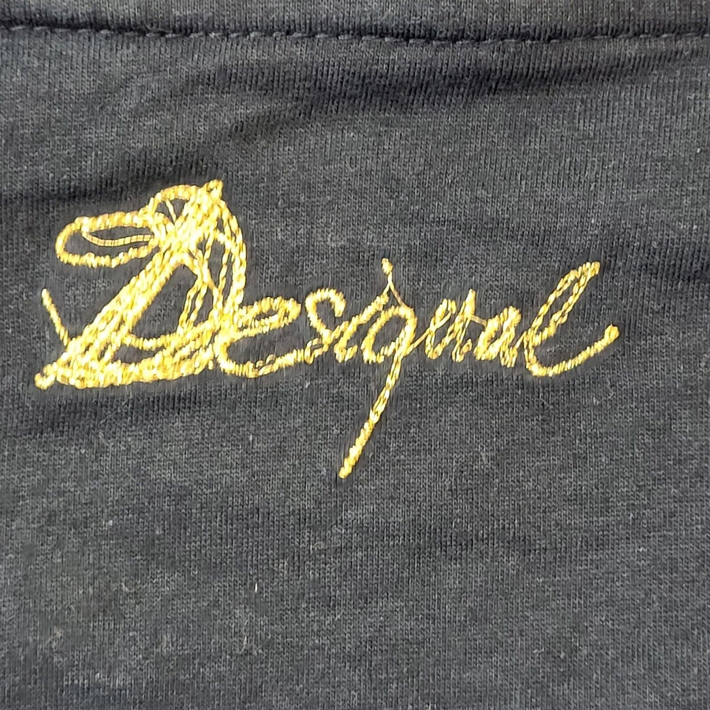 Desigual Y2K Navy Blue Floral V-Neck Jumper Vintage Women's Medium