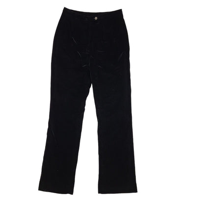 St Bernard 90s Vintage Black Velvet Straight Leg Trousers Women's 12 W30 L31