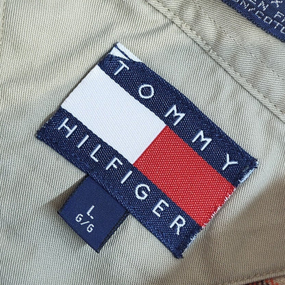 Tommy Hilfiger Y2k  Brown & Orange Check Long Sleeve Shirt Uk Men's Size Large