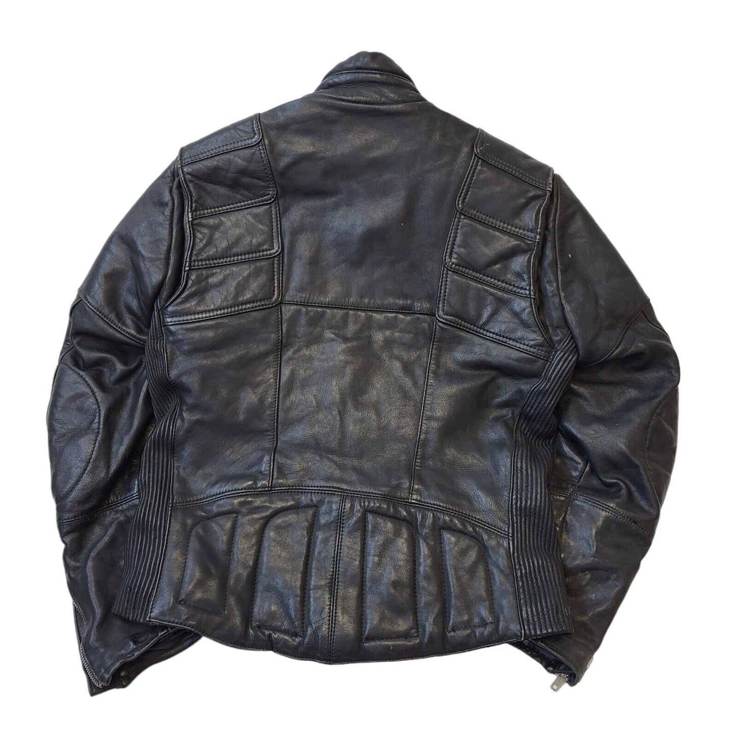 MQP 90s Vintage Black Zip Up Leather Jacket Men's Size L