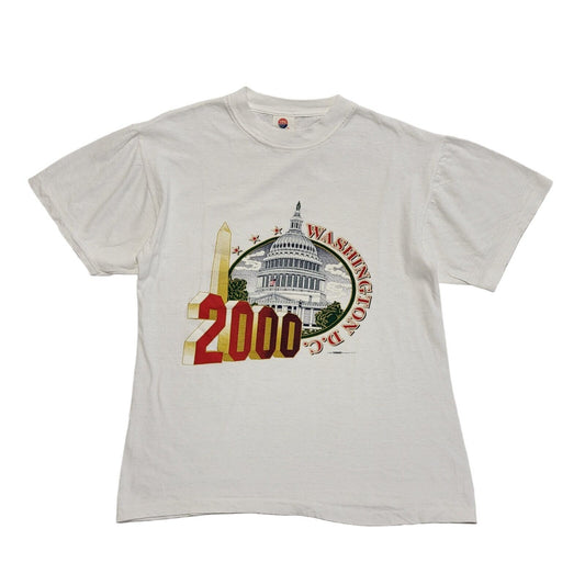 USA Orient Vintage Y2K White Washington DC 2000 Single Stitch T-Shirt Womens M