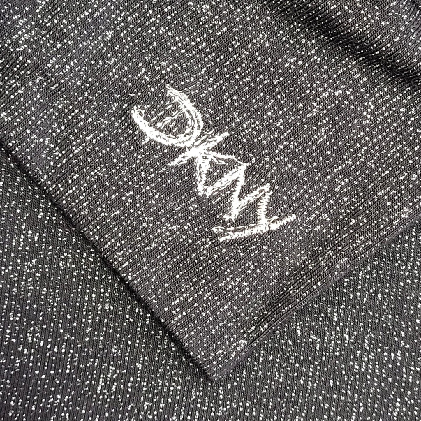 DKNY Vintage 90's Black & Silver Roll Neck Long Sleeve Top Womens UK Size 14