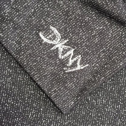 DKNY Vintage 90's Black & Silver Roll Neck Long Sleeve Top Womens UK Size 14
